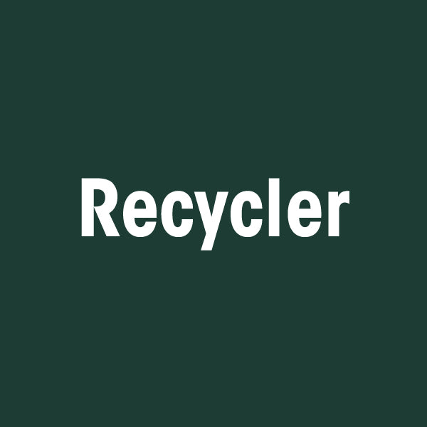 Aplat vert avec le mot "Recycler"