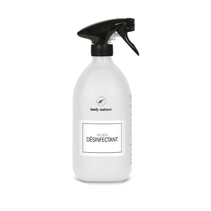 Flacon en verre rechargeable pour la dilution du Désinfectant Body Nature
