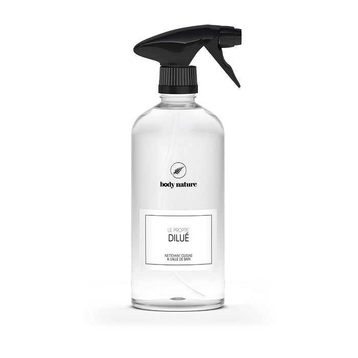 Flacon en plastique rechargeable pour la dilution "Dilué" du Propre