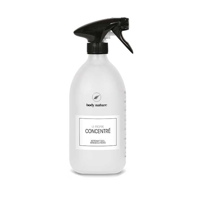 Flacon en verre rechargeable pour la dilution "Concentré" du Propre