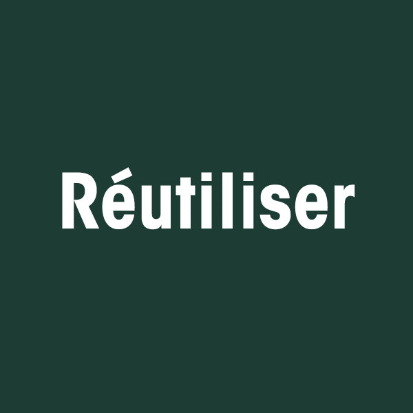 Aplat vert avec le mot "Réutiliser"
