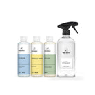 Kit de trois produits miracles pour détacher les vêtements, vendu avec le Flacon en plastique. Les 3 produits sont : un nettoyant multi-usage (le Propre senteur Lavandin), un liquide vaisselle (le Vaisselle Mains senteur Agrumes) et une lessive délicate (le Délicat). Une notice est avec.