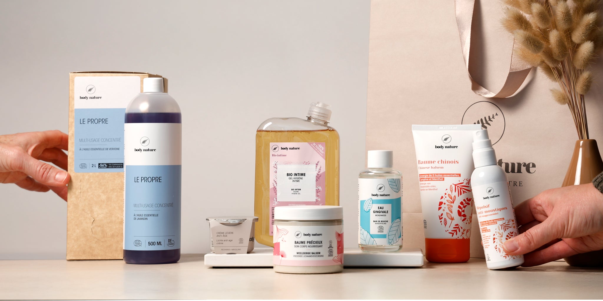 Plusieurs produits emblématiques de Body Nature