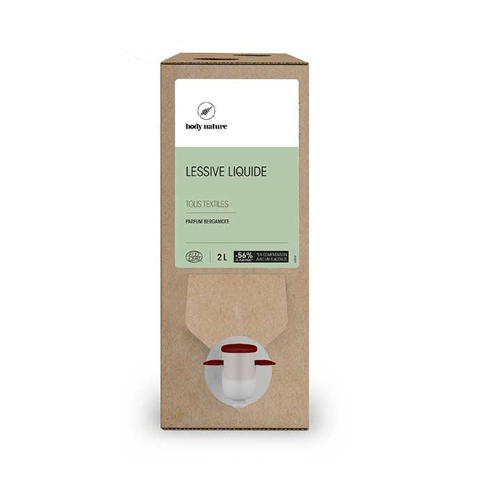 Bib 2L de lessive liquide senteur Bergamote. Pour tous les textiles.