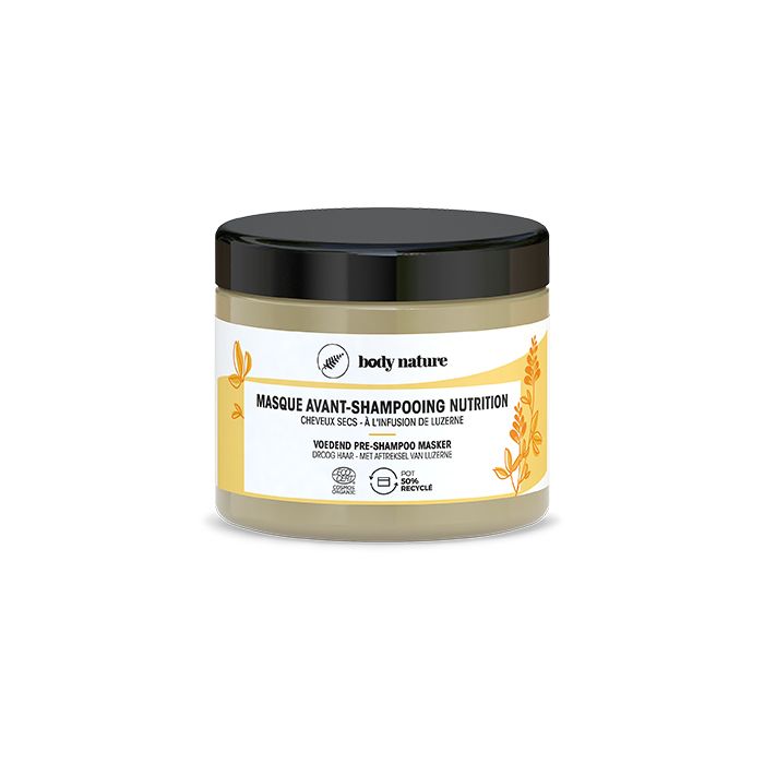 Pot du masque avant shampooing pour cheveux secs