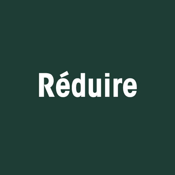 Aplat vert avec le mot "Réduire"